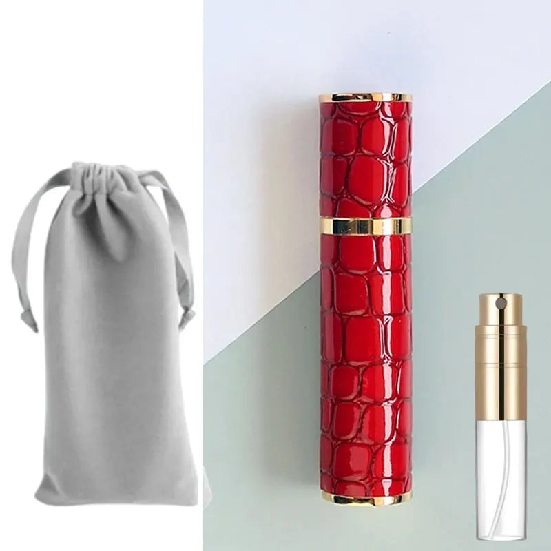 10ml Crocodile Luxury Leather Glass Perfume Spray Bottle Mini Refillable Perfume Atomizer Portable Empty Traveling Refill Bottle