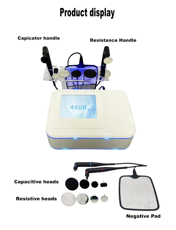 448khz Indiba RET CET Tecar Therapy Radiofrequency Physiotherapy Ablation Weight Loss Capacitive Electric Transfer RF Machine