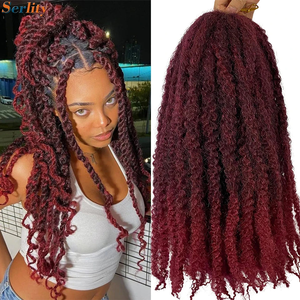 Marley Twist Braiding Hair Pre Stretched 1- 6 Packs Ombre Afro Kinky Curly Crochet Hair for Faux Locs Jumbo Marley Twists Hair