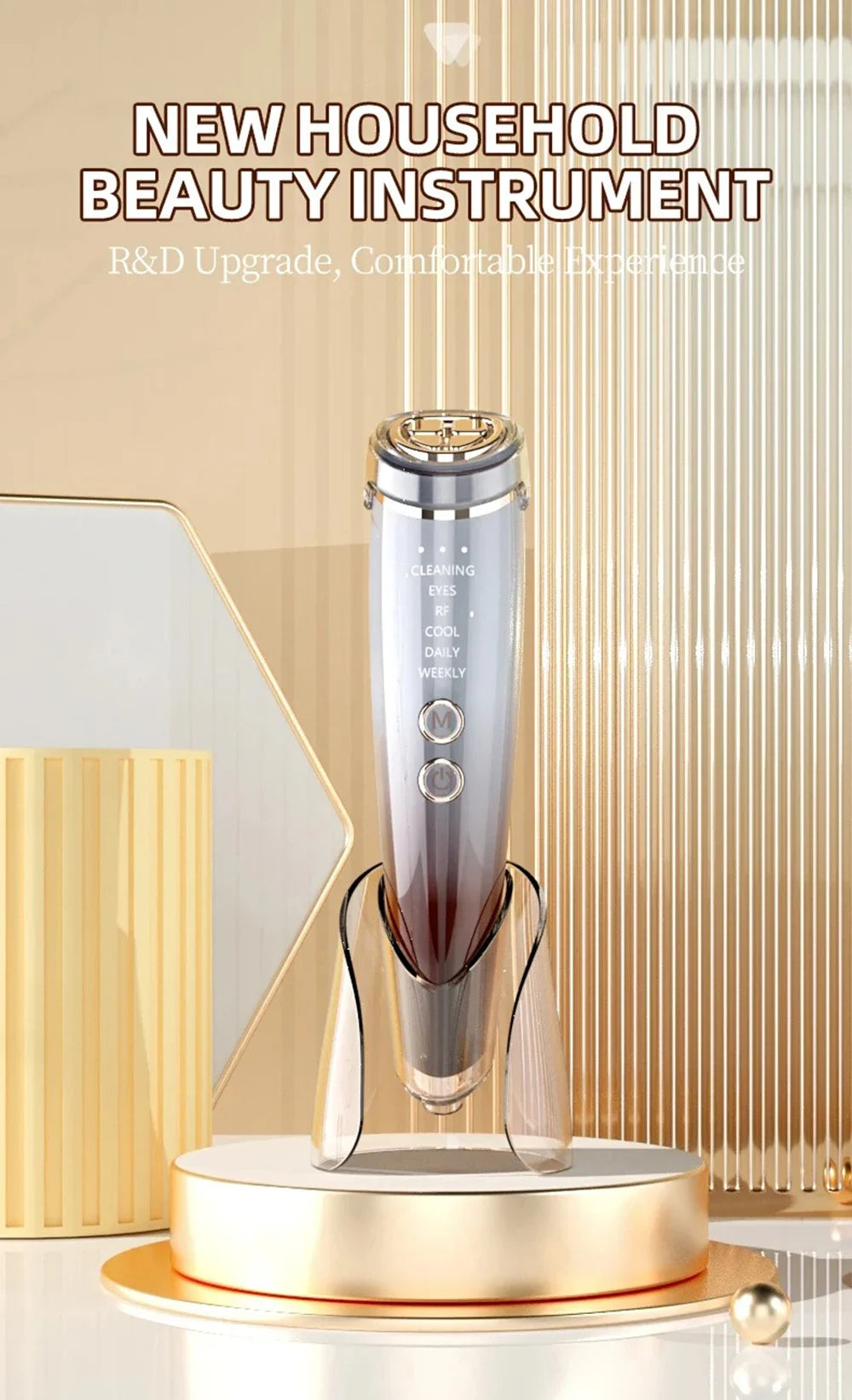 Home Beauty Instrument High Frequency Lifting Machine RF Face Massager Skin Care Tool for HIUFU Facial Lifting and Eye Tightenin
