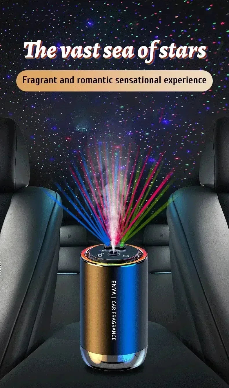 Three-color aromatherapy car long-lasting spray diffusion inside a variety of fragrance pickup atmosphere lamp car full of stars