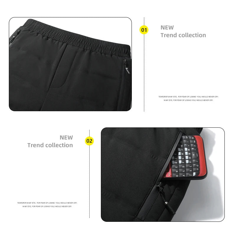 Winter Duck Down Pants Men Minimalist Style Plus Size Down Pants Male Outdoor Windproof Solid Warm Winter Trousers 7XL