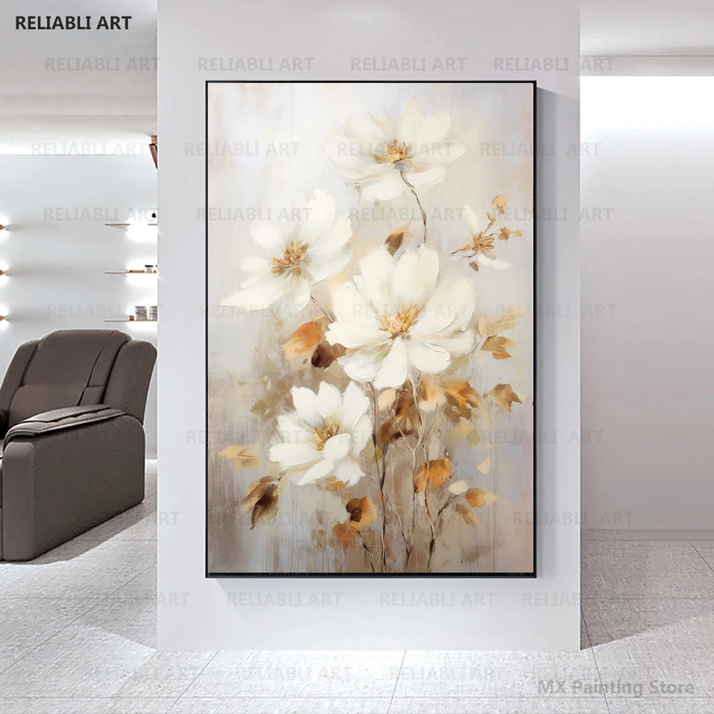 Modern Light Luxury Living Room Decor, Abstract Flower Art Posters,Home Decoration, Prints Canvas Wall Picture,Unframed