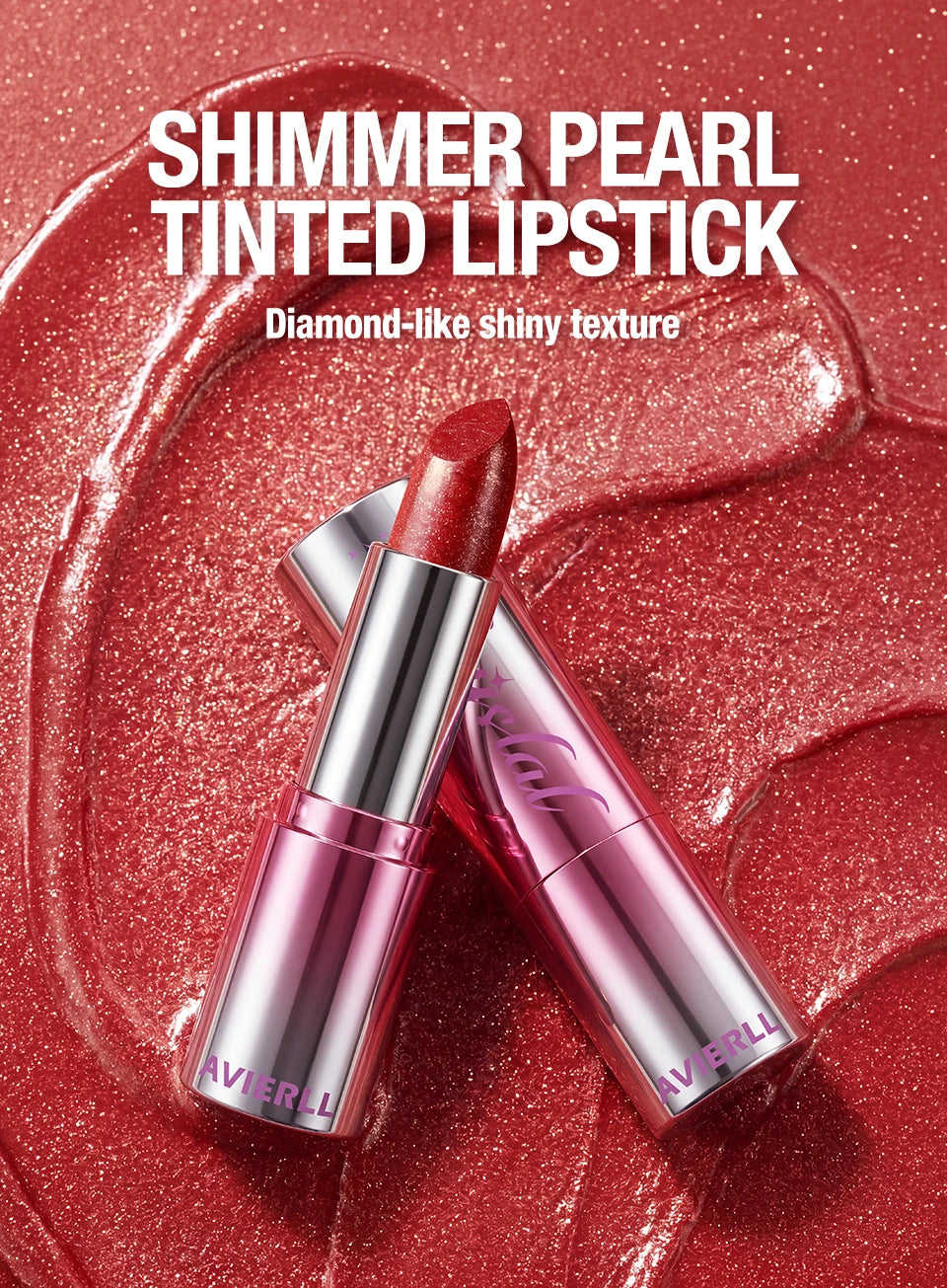 6 Color Metallic Shimmer Lipstick Diamond Pearlescent Pink Glitter Solid Lip Gloss Shiny Gold Lipgloss Lasting Lip Beauty Makeup