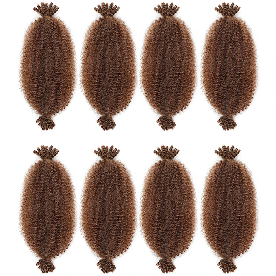 1-8 Packs Afro Twist Hair#4 30 350 12 16 inch Springy Marley Twist Braiding Hair Pre-Separated Kinkys Bulk Hair for Locs Crochet