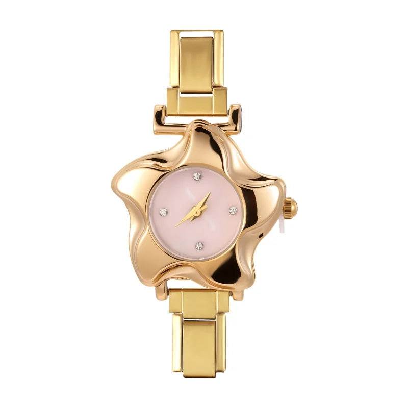 Irregular alloy case Arabic numeral classic dial Stars-shaped diamond-encrusted fashion Stainless Steel Bracelet ladies watch