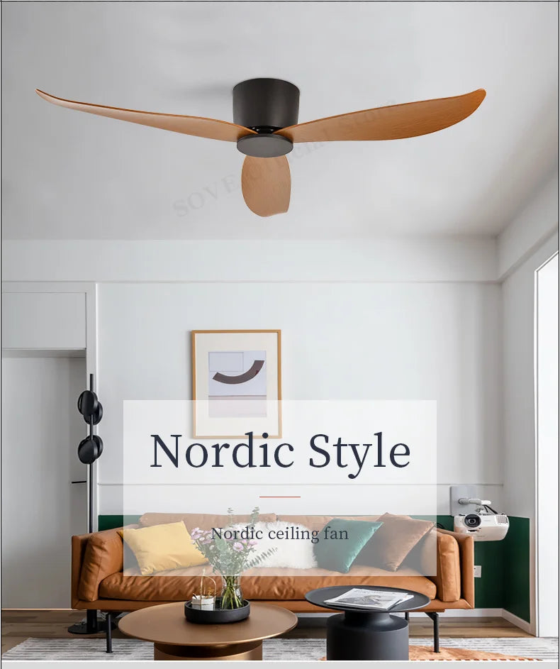 SOVE Ceiling Fan White Low Floor Ultra Thin 17cm DC Ceiling Fan With Remote Control Simple Ceiling Fans Without Light 220V
