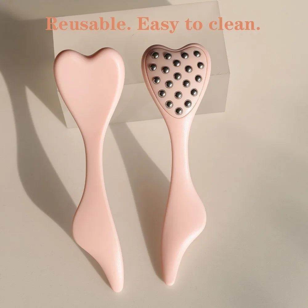 20 Beads Design Point Pressing Massager Reduce Puffiness Skin Scraping Facial Roller Face Lifting and Tightening