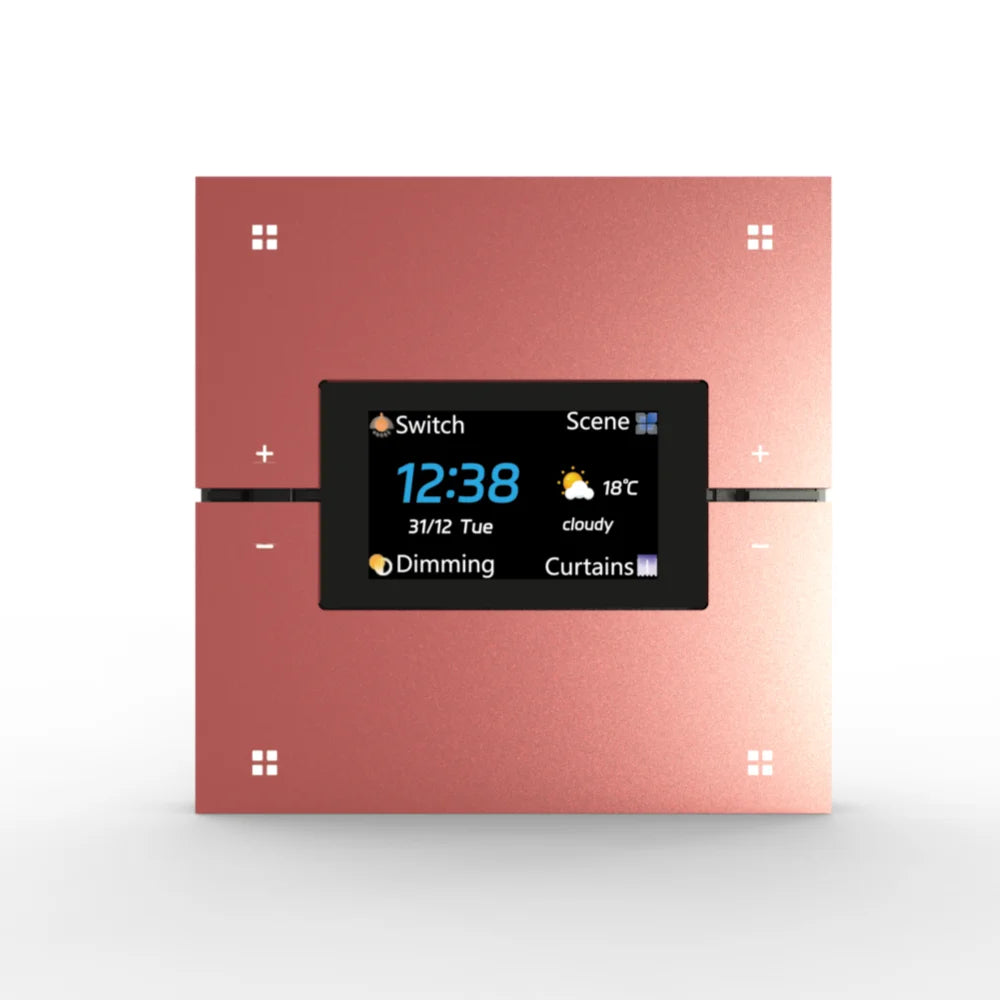 M9 Pro 8-Button UK Tuya Smart Wall Light Switch Aluminum Touch Display IPS Dimmer Scenes Zigbee for Hotel Home Voice App Control