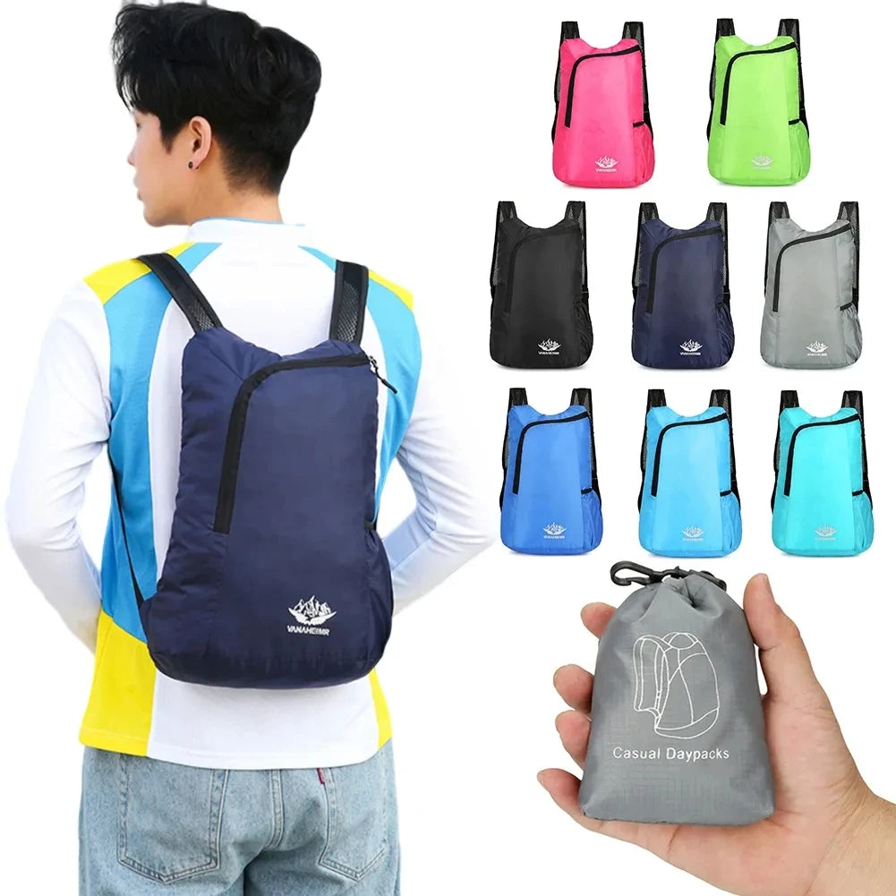20L Unisex Lightweight Outdoor Backpack Portable Foldable Women Men Camping Hiking Travel Daypack Leisure Waterproof Sport Bag
