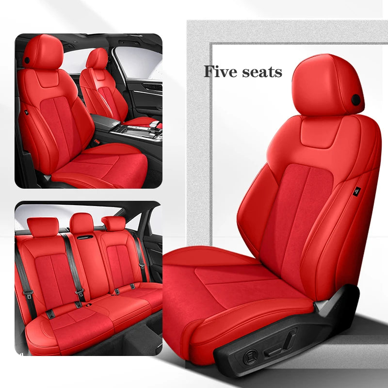Custom Car Seat Cover For Mazda 2 3 BK CX5 CX30 6 GG CX3 6 GH CX7 Axela Hyundai Tucson Kona IX35 Auto Accessories Leather+Suede