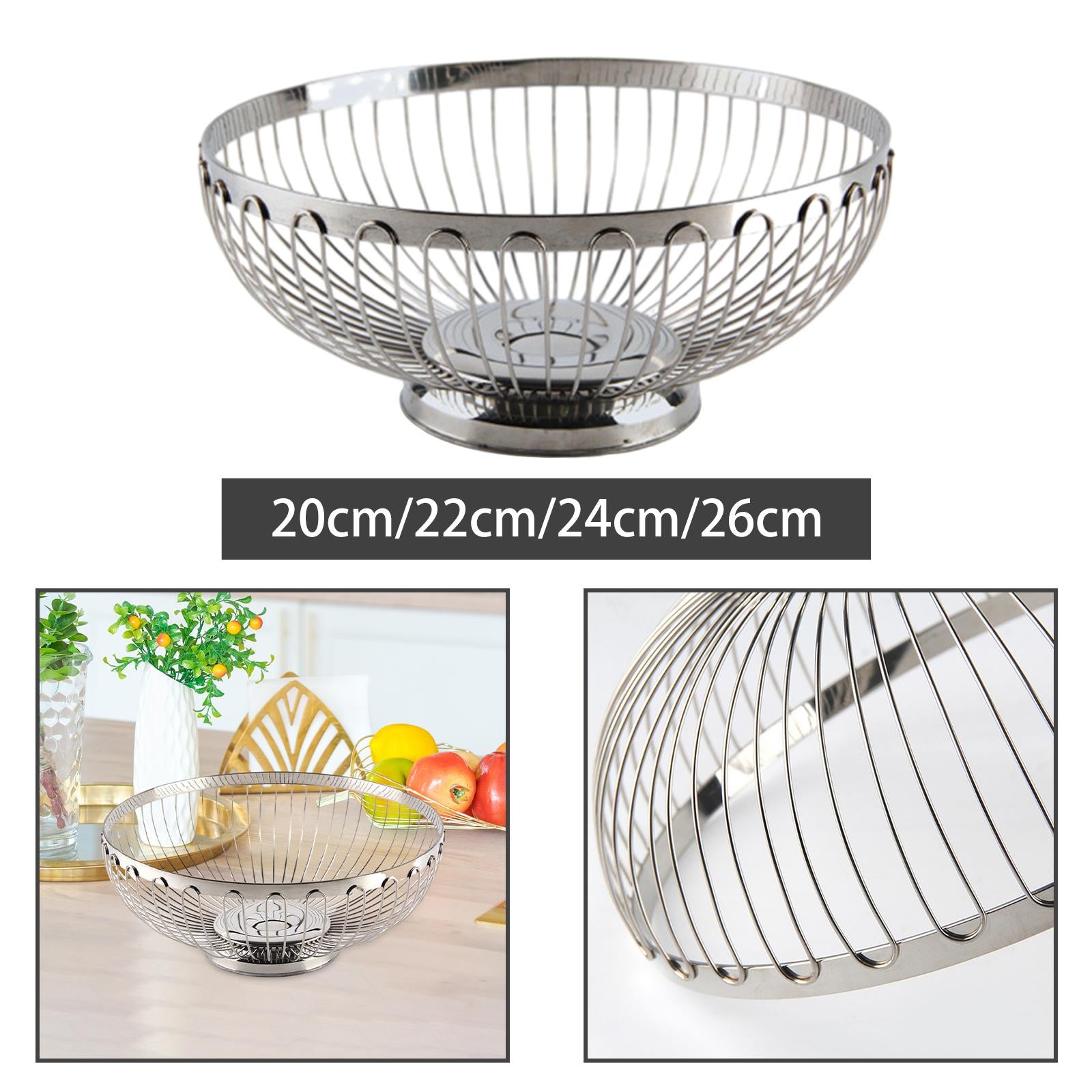 Stainless Steel Fruit Basket Countertop Fruit Bowl Kitchen Gadgets Vegetable Basket Modern Fruit Basket Stand for Reception