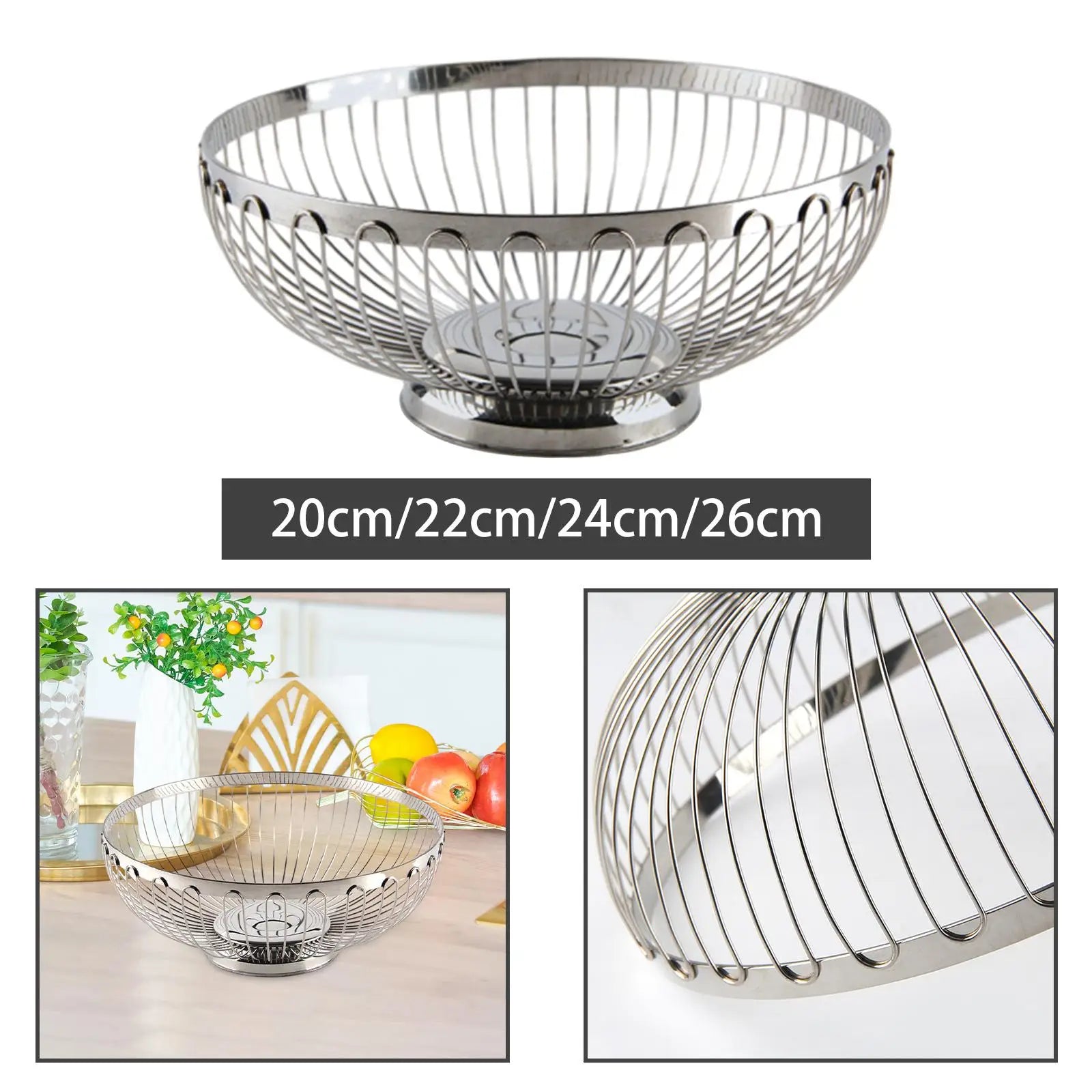 Stainless Steel Fruit Basket Countertop Fruit Bowl Kitchen Gadgets Vegetable Basket Modern Fruit Basket Stand for Reception