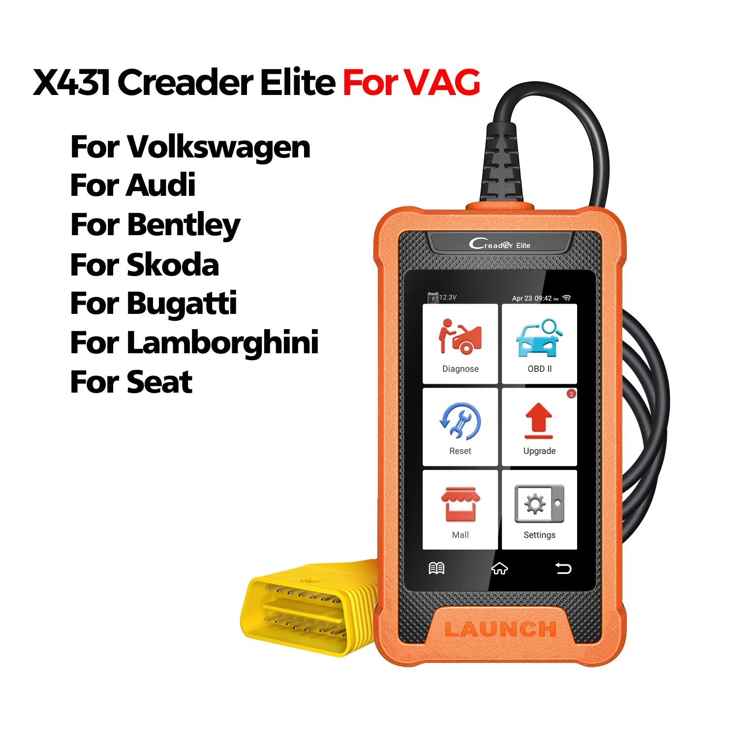 LAUNCH X431 Creader Elite Car Diagnostic Tools Professional Full System TPMS 31+ reset Function Online Coding OBD2 Scanner