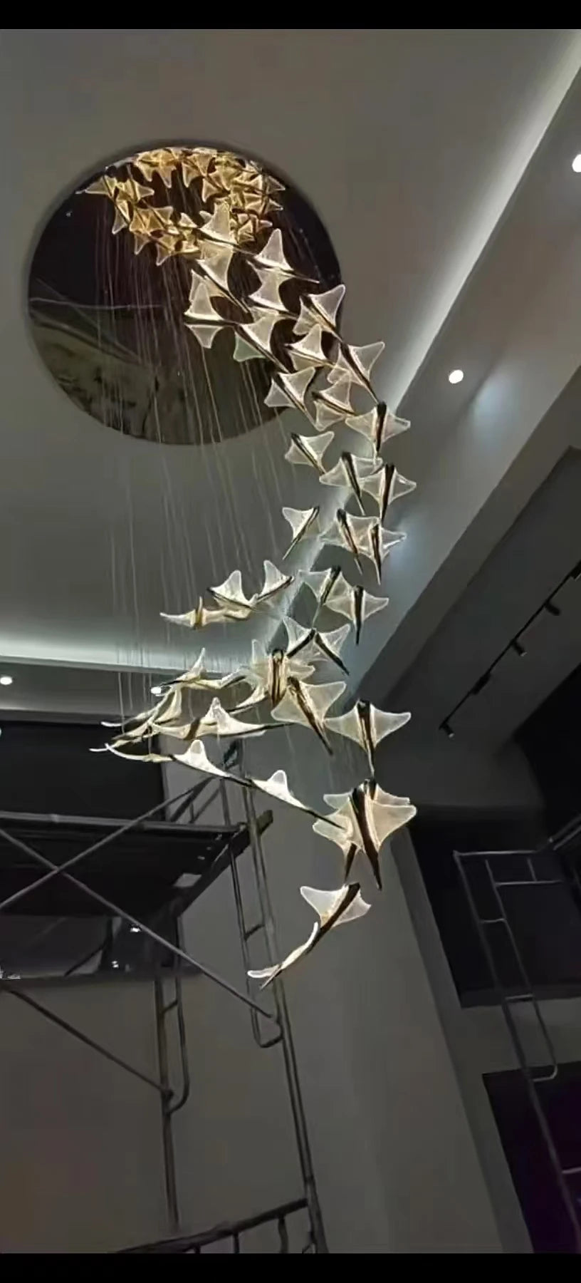 Modern Staircase Branch Chandelier New Luxury Home Hotel Iobby Decoration LED Indoor Lighting Customizable Chandelier