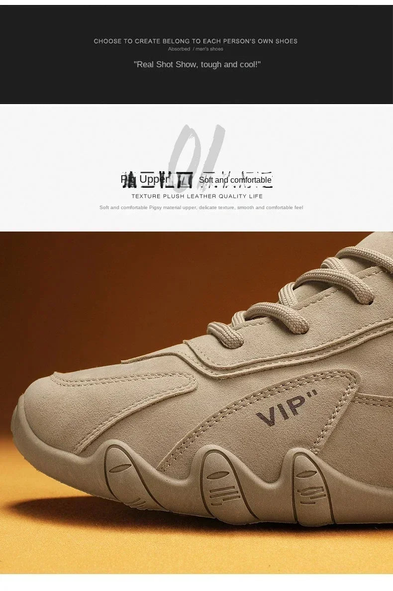 Motocross Boots 2025 Spring Man Casual Sneakers Non Slip Khaki Work Mens Shoe Short Boots Loafers Lace Up Ankle Boots for Men