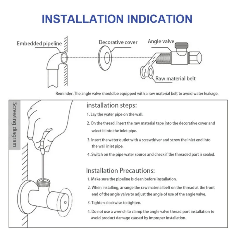 G1/2 Stainless Steel Hot Cold Inlet Valve Toilet Filling Angle Valves Sink Basin Water Heater Faucet for Bathroom Accessories
