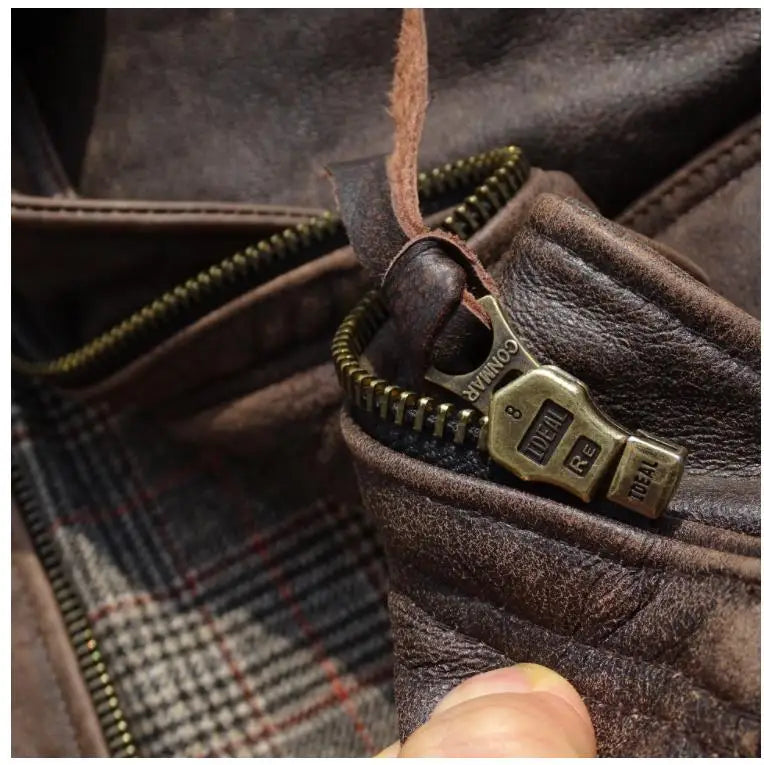 CC Shop Top.Natural,US nubuck leather coat.Vintage brown style casual genuine cowhide jacket.Men quality Rider leather cloth.