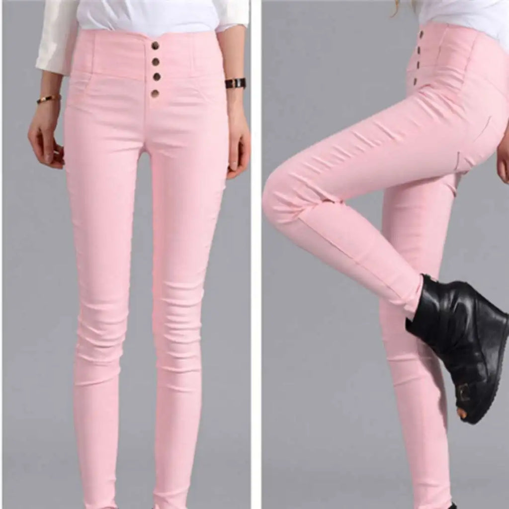 Streetwear Fashion Women Skinny Pencil Pants Spring Autumn New Elastic High Waist Korean Clothing Solid Thin Casual Trousers 5XL
