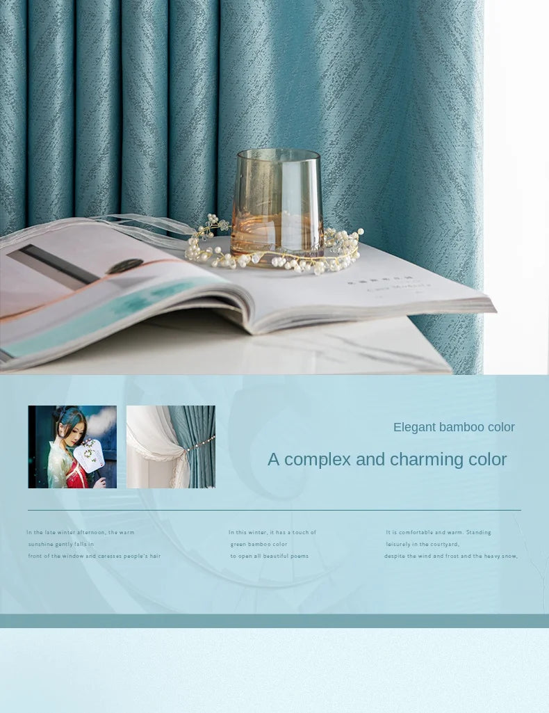 2025 Modern Light Luxury Fully Insulated Blackout Curtain Simple Sunscreen Bedroom Bay Window Curtains Soundproof Study Drapes