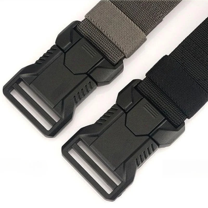Men’s Minimalist Alloy Automatic Tactical Belt  Outdoor Casual Versatile Sturdy and Durable Workwear Stretch Waist Belts