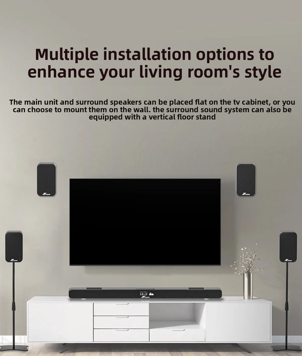 Shunjiayu 2026 HiFi Wireless Subwoofer Wood Enclosure For Home Theater Audio System 5.1 Channels 6 Speakers High Power