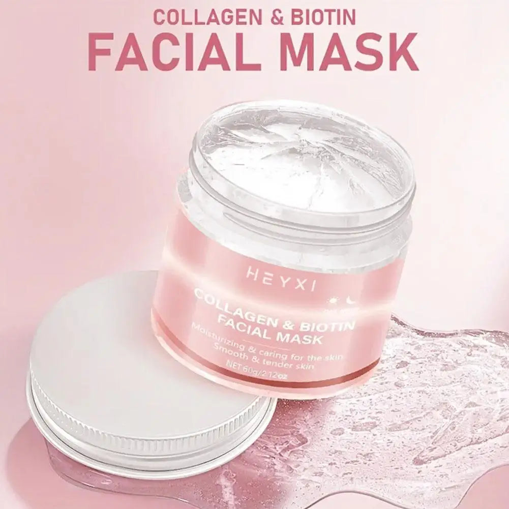 Hexyi Peel-Off Collagen Mask with Scraper Deep Nourishment Purify Pores Smooth Uneven Skin Tone Anti-Fatigue Face Skincare