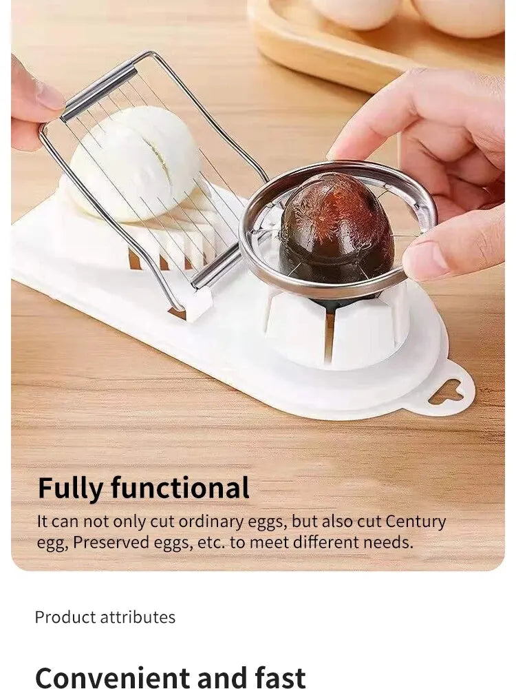 Multifunctional Egg Slicers Stainless Steel Slicer Fancy Splitter Egg Cutting Tool Home Two In One Egg Cutter Kitchen Gadgets