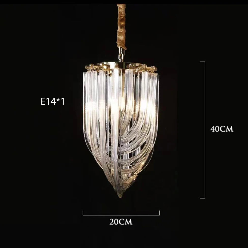 Modern Nordic U -shaped Glass Tube Living Room Chandelier Lighting Luxury Hotel Hall Bedroom Home Decor Suspension Pendant Lamps