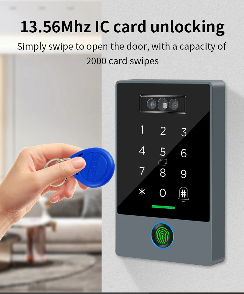 TTLOCK Home Security Visual Intercom Face Recognition Fingerprint WiFi Intelligent 13.5Hz Waterproof IP67 Access Control