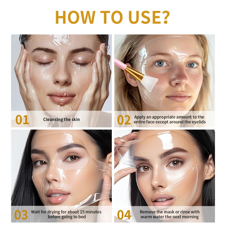 Korean Turmeric Collagen Bio Pack Night Mask Peel Off Sleeping Mask Anti-Aging Lifting Moisturizing Deep Repair Facial Skin Care