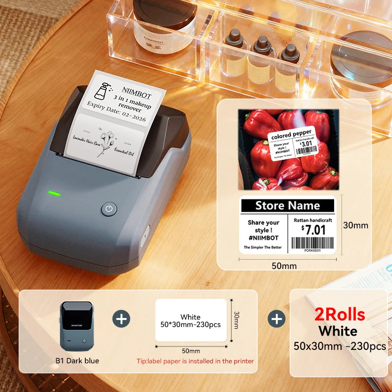 Niimbot B1/B1 Pro Inkless Label Printer Wireless Self-adhesive Label Maker DIY Price Tag Barcode Printing for Home Business