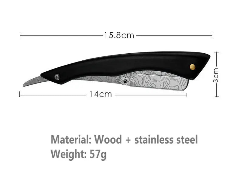 wooden trimmer manual shaver professional straight edge stainless steel sharp barber razor folding shaving blade shave beard cut