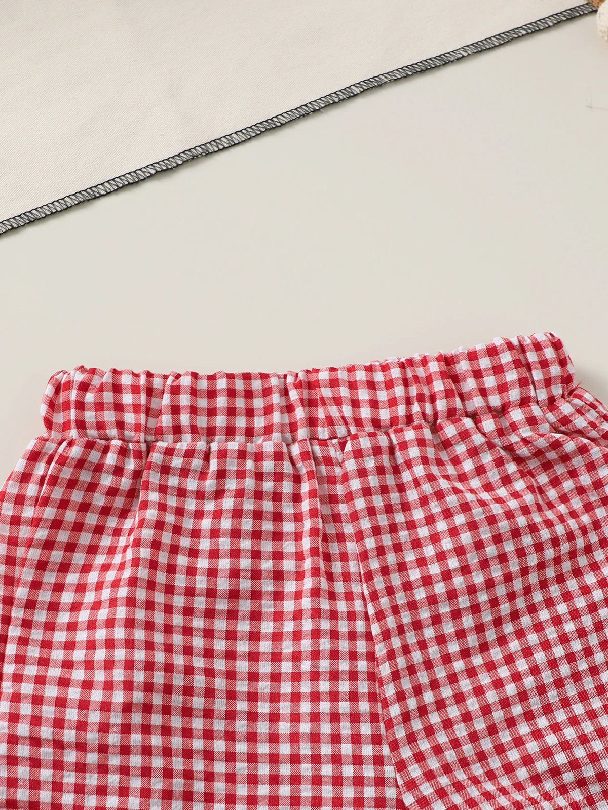 Baby Girl Checkered Top and Pants Set
