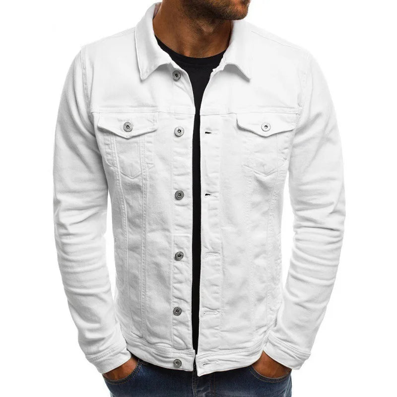 Retro Multiple pockets Men's denim Jacket 2025 Spring and Autumn Men's fashionable versatile slim fit Jacket coat