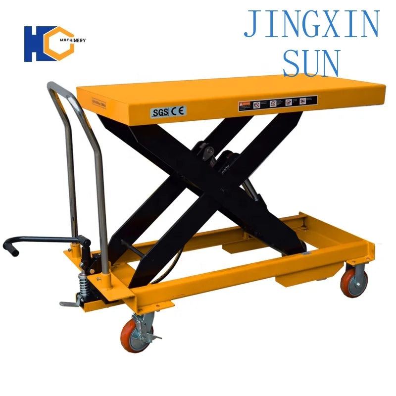 300kg Portable Manual Scissor Lift Table for Warehouse for Industrial Use Heavy Duty Mobile Trolley Lift Platform for Loading