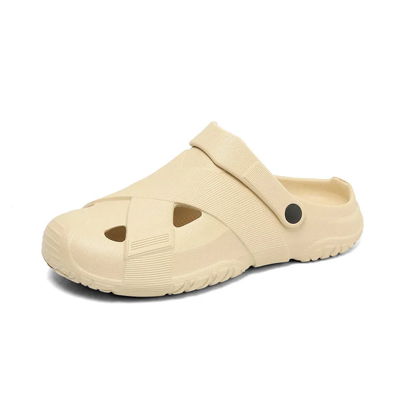 Men Closed Toe EVA Clogs Thick Sole Breathable Antibacterial Odor Resistant Non Slip Comfort Indoor Outdoor Unisex Men Slippers