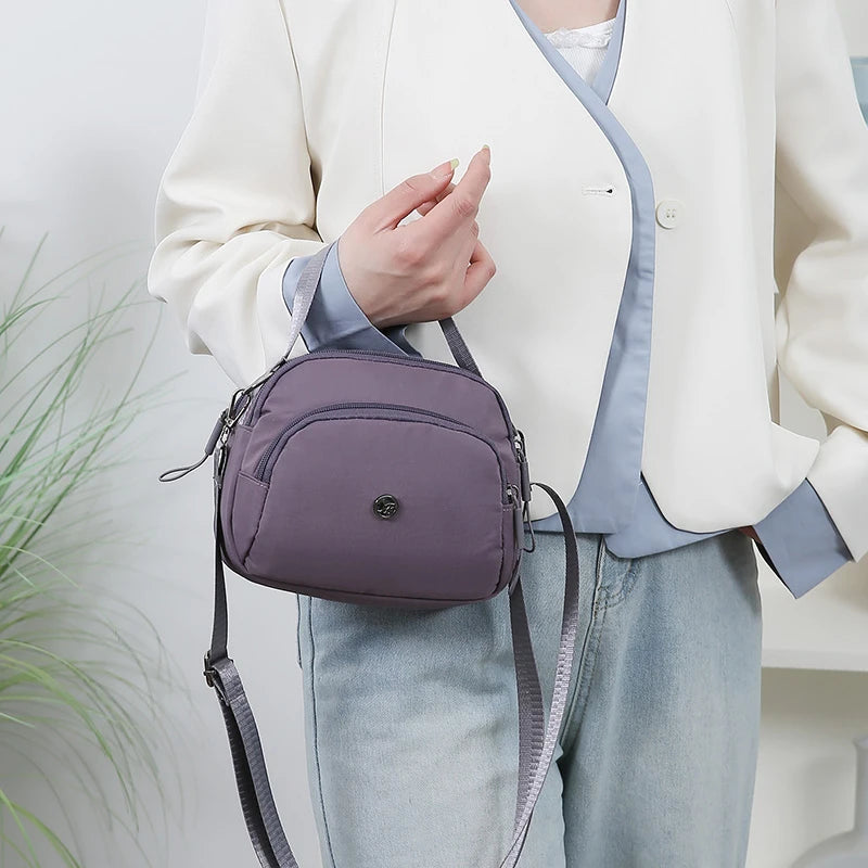 Lightweight Waterproof Nylon Mini Crossbody Bag Top Handle Adjustable Strap Multi Pocket Ladies Daily Outdoor Bag