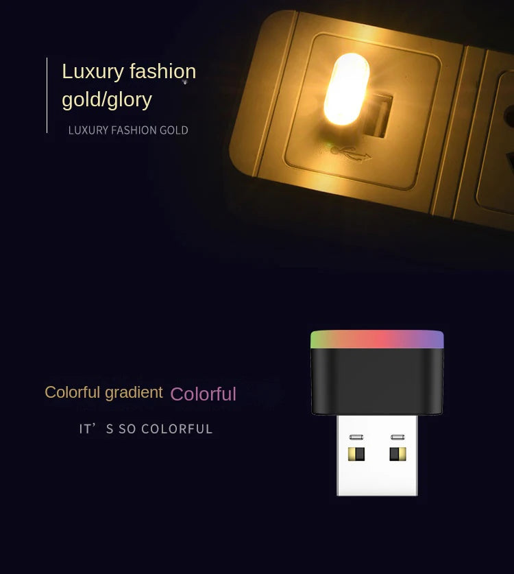 Mini LED Car Light Auto Interior Atmosphere USB Light Decor Plug And Play Lamp Emergency Lighting PC Auto Products