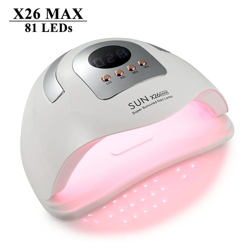 SUN X27MAX New 81LEDs UV LED Nail Lamp Powerful Nail Dryer for Gel Polish Professional Nail Art Manicure Lamp for Home and Salon