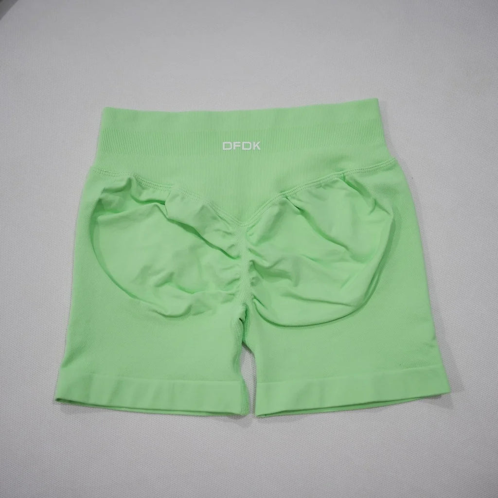 DFDK 2026 New Women Scrunch Butt Yoga Shorts High Waist Hip Lifting Push Up Squat Proof Sports Shorts Gym Workout Running Fitnes