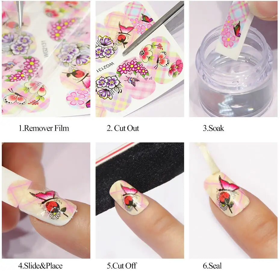 24pcs Fall Maple Leaf Nail Stickers Water Transfer Decals Geometry Leaves Mushroom Turkey Pumpkin Squirrel Design Manicure Decor
