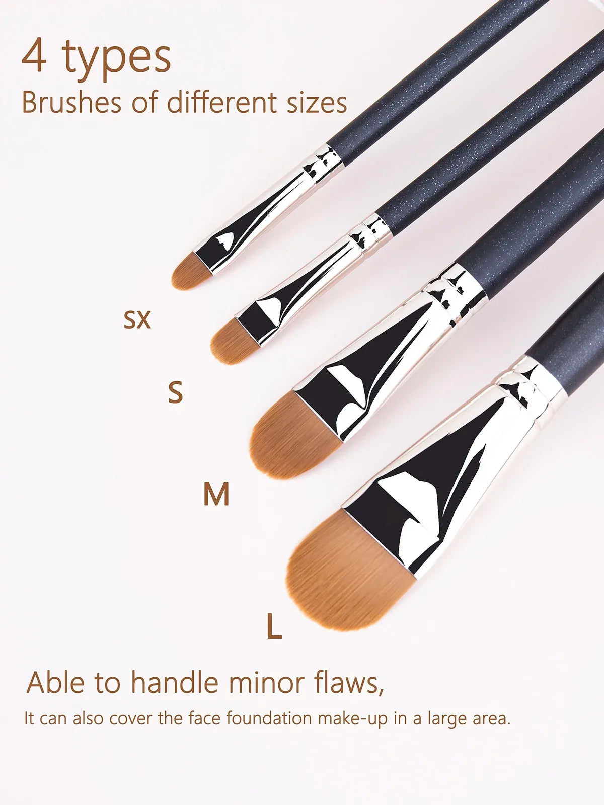 4 Types Sizes Upgraded Ultra-thin Foundation Concealer Makeup Brush Professional Liquid Foundation Cream Concealer Make-up Tool