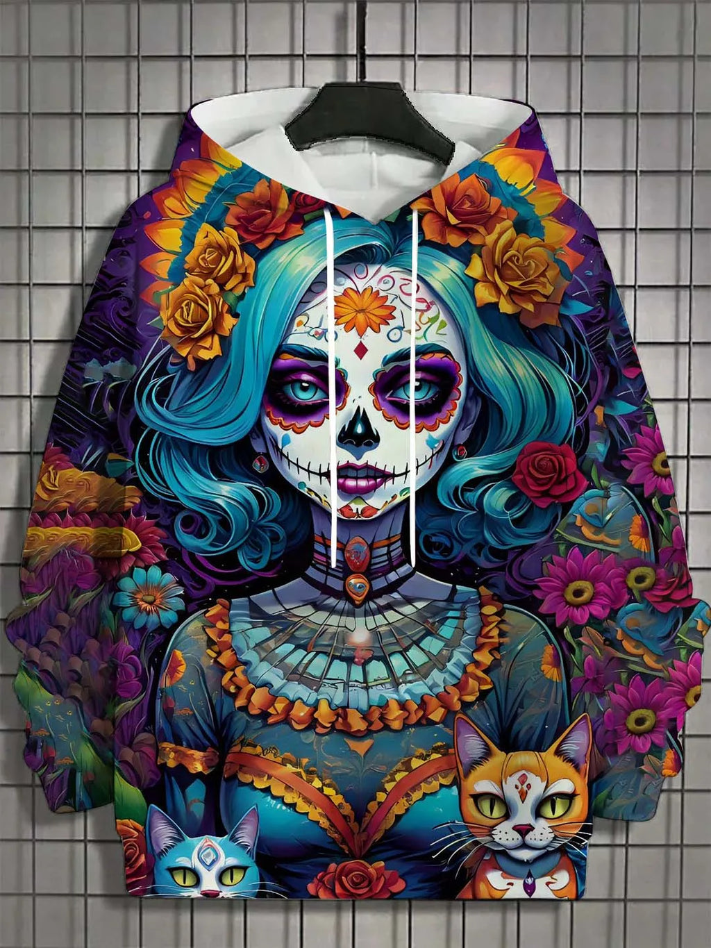 Women's Hoodie for Girls Autumn Fashion Men's Long Sleeve Tops Casual Women Clothes Horror Undead Woman Pattern 3D Unisex Tops