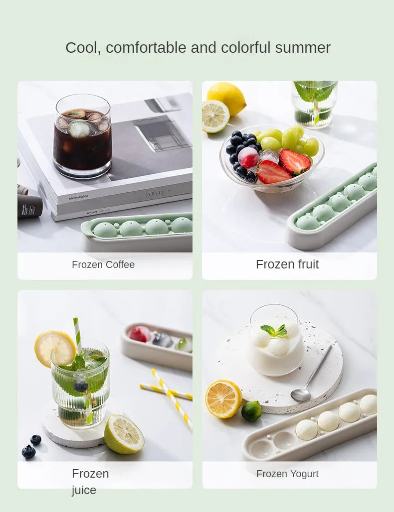 Zackoo Ice Cube Tray Food Grade Silicone Ice Grid Mold Household with Lid   Candy Bar Kitchen Gadgets in Summer