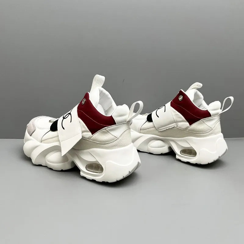 Men's Sport Shoes Comfortable Casual Running Shoes 2025 Spring Autumn Thick Bottom Heightening Korean Style Versatile Dad Shoes