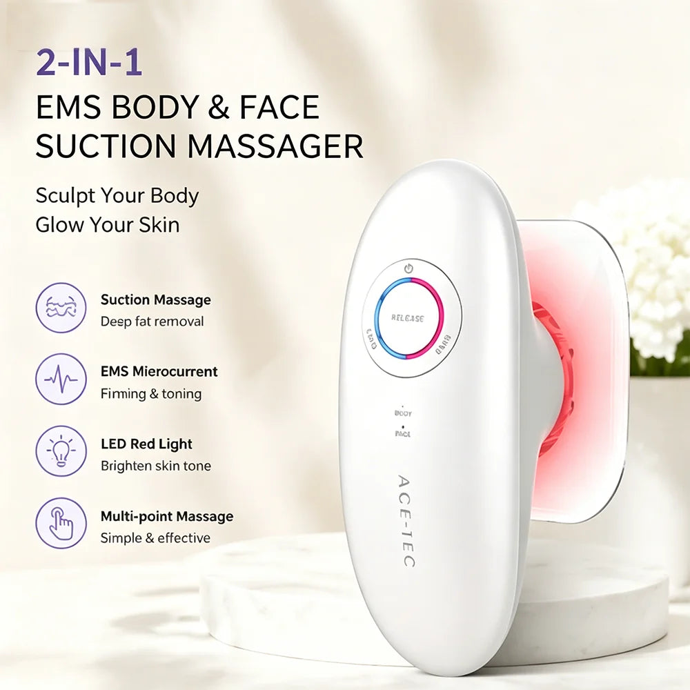 EMS Body Face Suction Massager Vacuum Anti Cellulite Slimming Device Microcurrent Beauty Machine Portable Rechargeable