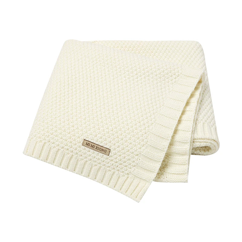 Newborn Baby Blankets Swaddle Wrap Breathable Knitted Infant Boys Girls Crib Cellular 100*80cm Toddler Throw Receiving Quilt Mat