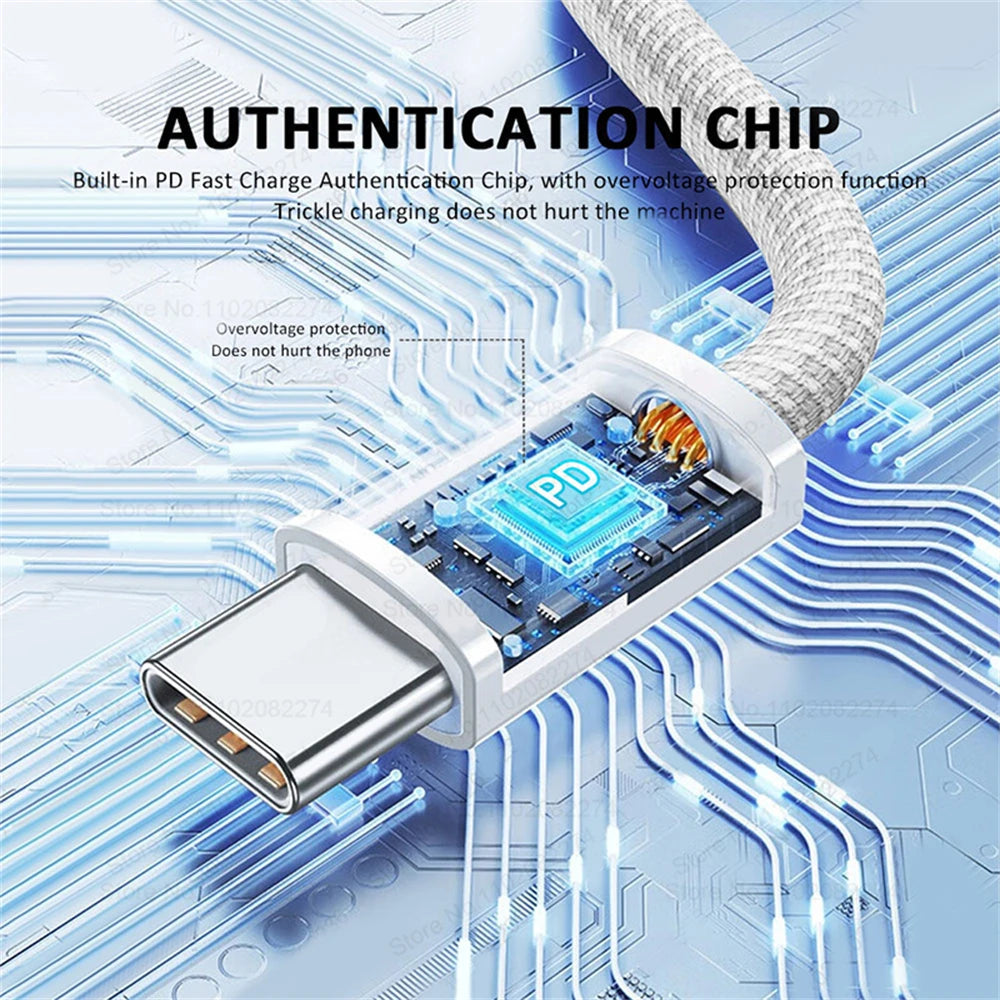 Original 20W For iPhone Charger USB Type C Fast Charger For iPhone 17 16 15 14 13 12 11 Pro Max Plus PD Charge Cable Accessories