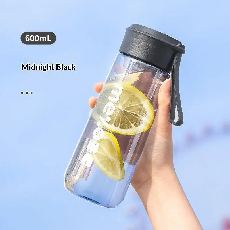 600ML Large Capacity Water Bottles Student Portable Direct Drinking Brief Plastic Cup Kids High Temperature Resistance Bottles